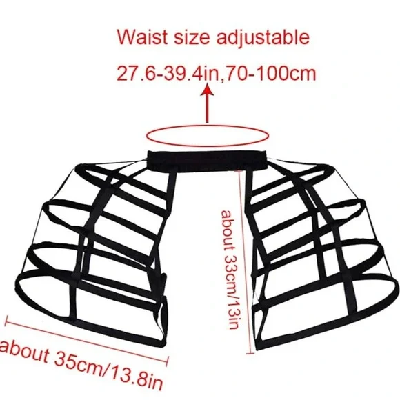 4 Hoops Skirt Petticoat Practical Half Slip Portable Bustle Cage Hoop Skirt Cage - Picture 1 of 7